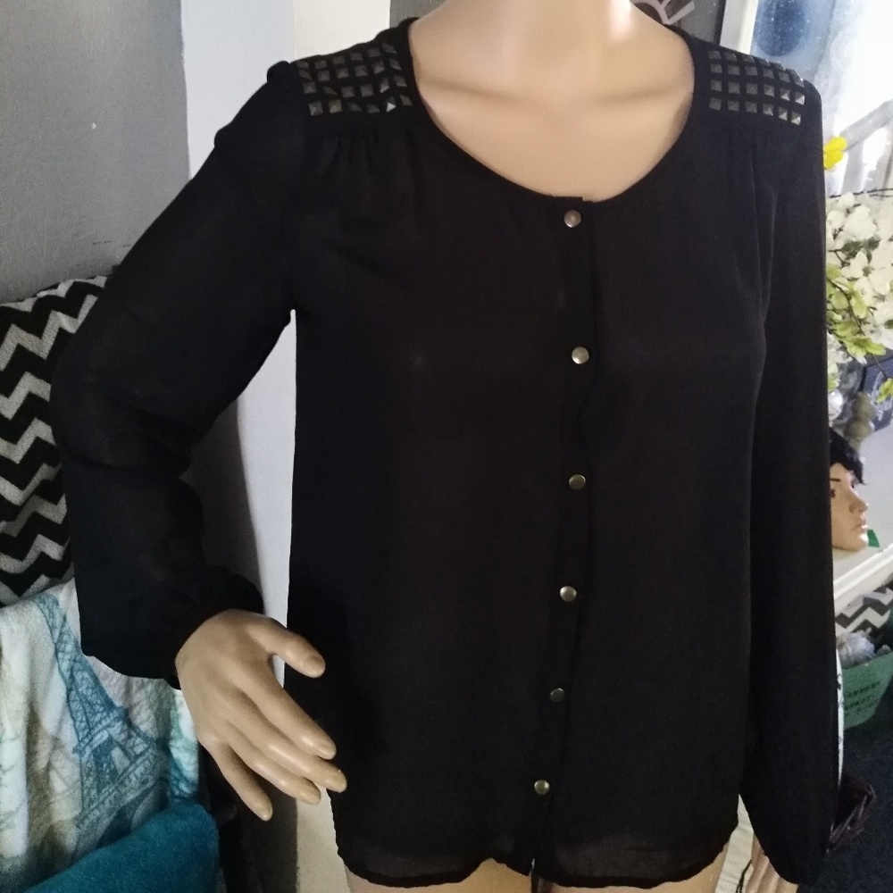 Women's XXI shear long sleeve top with studs